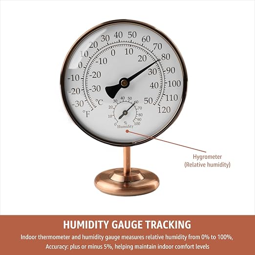 Foxyoo 4-Inch Indoor Thermometer and Humidity Gauge, Room Analog Temperature - Image 4