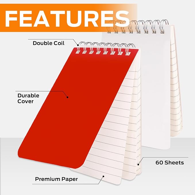 Pocket Notebook Bulk 3x5 Inch, 42 Packs Mini Top Bound Spiral Notepad, Memo - Image 4