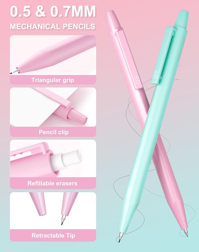 20PACK Mechanical Pencil, Cute Colored Preppy School Supplies Gift - Image 5