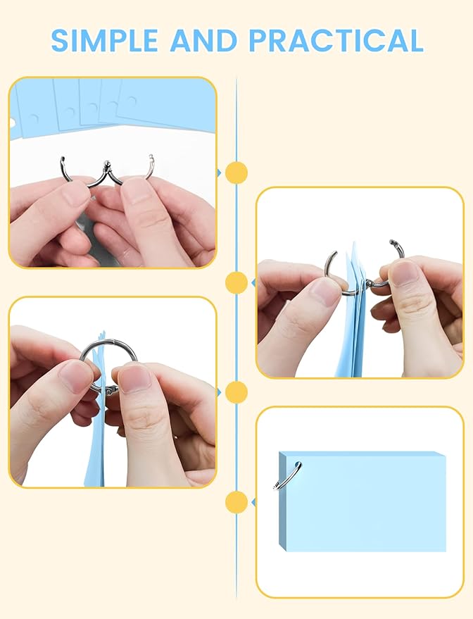 Blank Index Cards with Ring, 6 Pack of 50 - Image 4