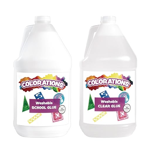 Colorations White & Clear Liquid Glue, 1 Gallon of Each -WHCLRGLU-DeskLoop Office