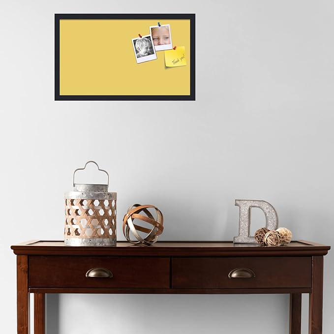 PinPix 24x14 Inch Cork Bulletin Board. This Decorative Framed Pin Board Comes with Honey Pastel Design and a Satin Black Frame. Ideal for Home Office Decor or Message Board (PinPix-1810)-DeskLoop Office