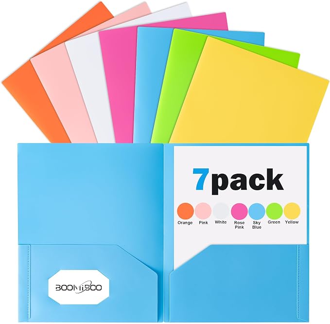 BOOMIBOO Colored Plastic Folders by BOOMIBOO
