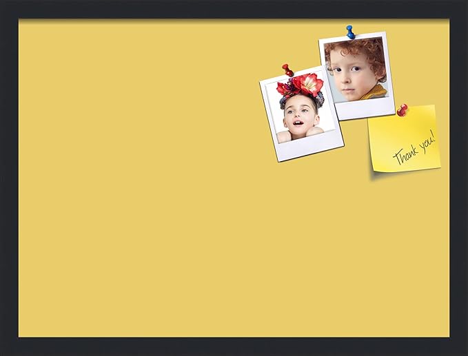 PinPix 23x17 Inch Cork Bulletin Board. This Decorative Framed Pin Board Comes with Honey Pastel Design and a Satin Black Frame. Ideal for Home Office Decor or Message Board (PinPix-1810)-DeskLoop Office