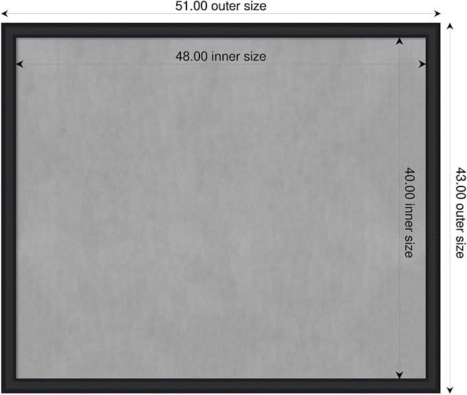 Amanti Art Black Framed Magnetic Board 43x51 Oversize Vision Board - Image 2