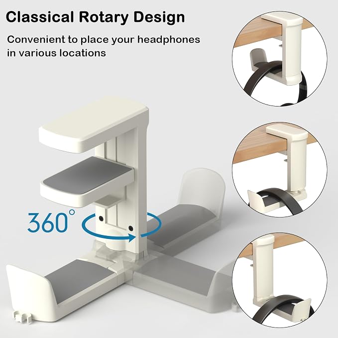 Headphone Hook - Adjustable Clamp-on Headphone Holder, Under Desk Gaming - Image 4