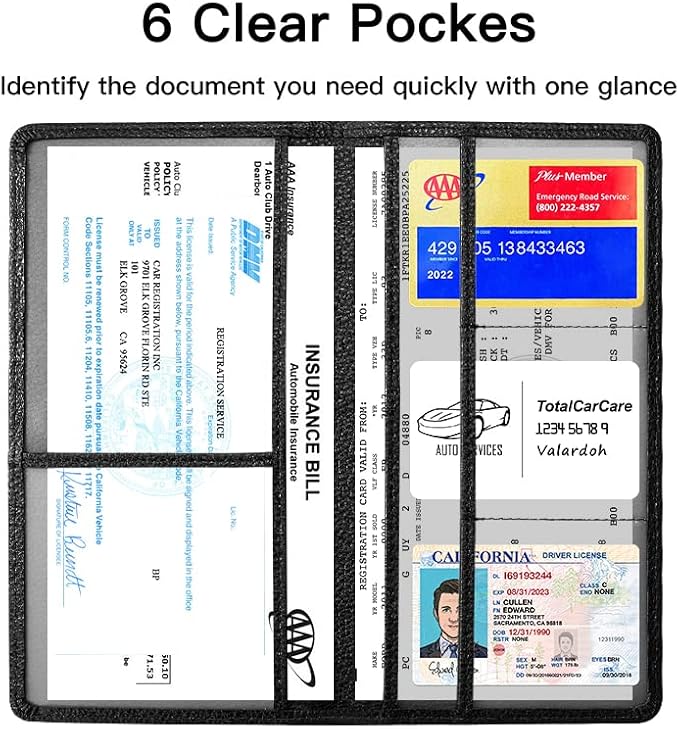 Valardoh Premium Car Registration and Insurance Card Holder, Car Document Holder - Image 2