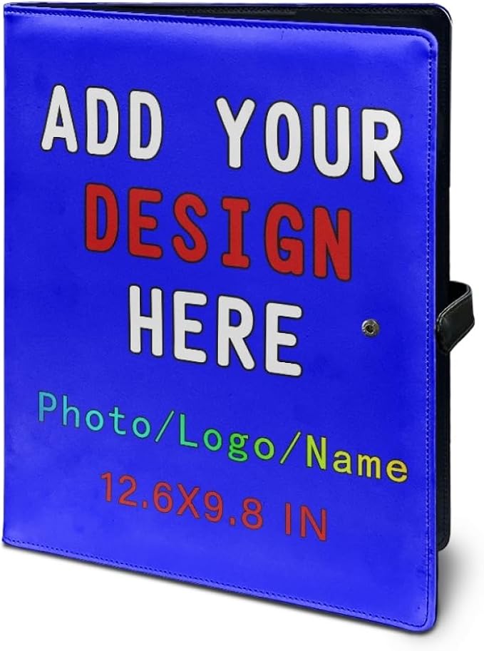 Personalized Leather Portfolio for Men Women, Custom Logo/Text/Photo Binder - Image 5