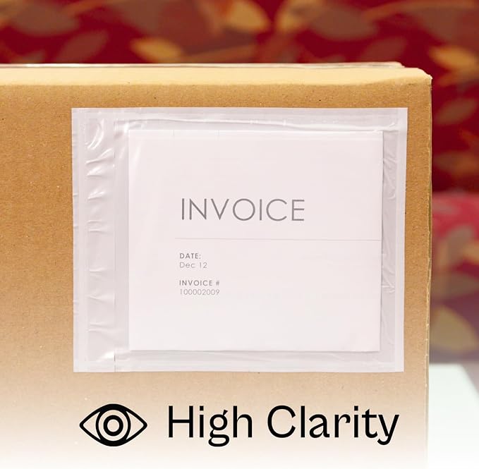 PSBM 1000 PCS 7 x 10 Inch Clear Blank Packing List Envelopes, Shipping - Image 7