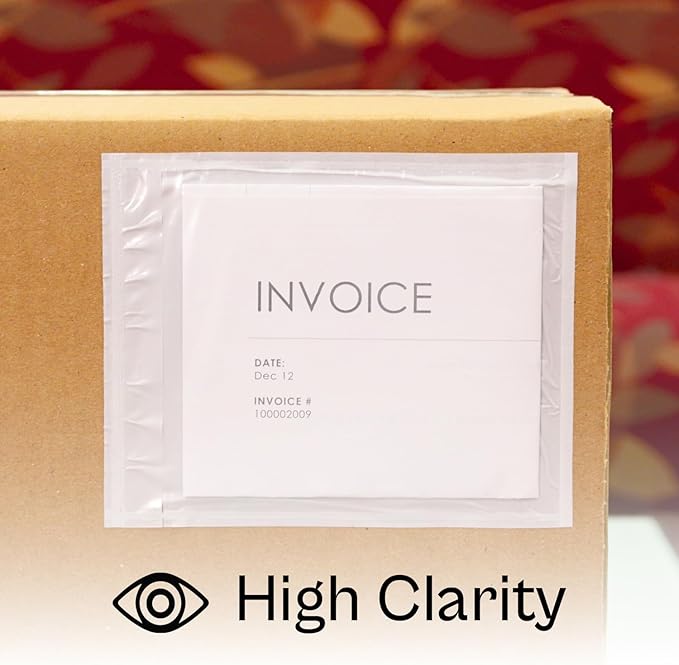 PSBM 500 PCS 9.5 x 12 Inch Clear Blank Packing List Envelopes, Shipping - Image 7