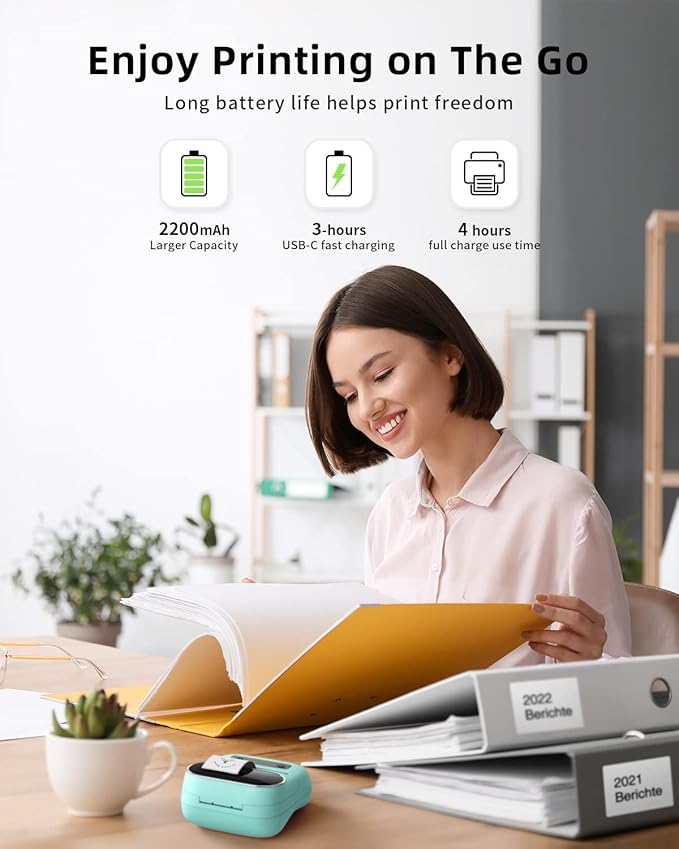 Phomemo Label Maker, M220 Thermal Label Printer, Portable Bluetooth Wireless Inkless 3 Inch Barcode Printer, Great for Home, School & Office, Compatible with Phone, PC, with 3 Label-DeskLoop Office