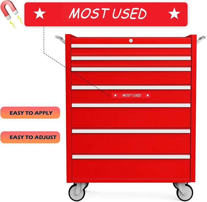 Tenare Magnetic Tool Box Labels, 4.5 x 0.75 Inch Organizer Magnets - Image 4