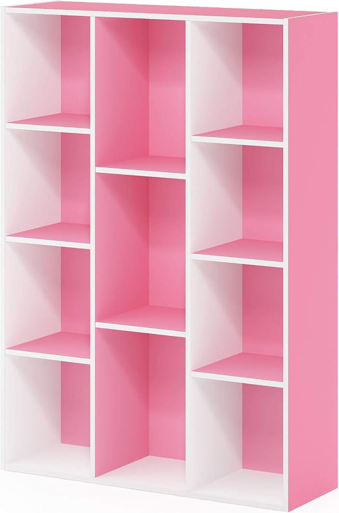 Furinno LUDER Book Shelf, 11-Cube Bookshelf, Reversible Bookcase, 9.4 x 29.1 x - Image 6
