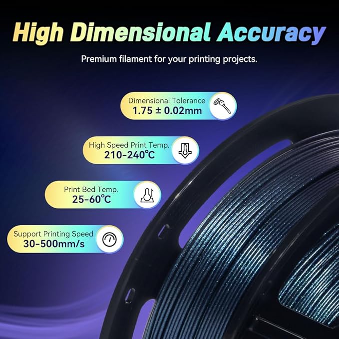 FLASHFORGE Chameleon Rapid PLA Filament 1.75mm Burnt Titanium, PLA Color Shift High Flow Speedy 3D Printer Filament, Max 500mm/s Fast Printing, Display Shimmering Effects from Various Angles and Light-DeskLoop Office
