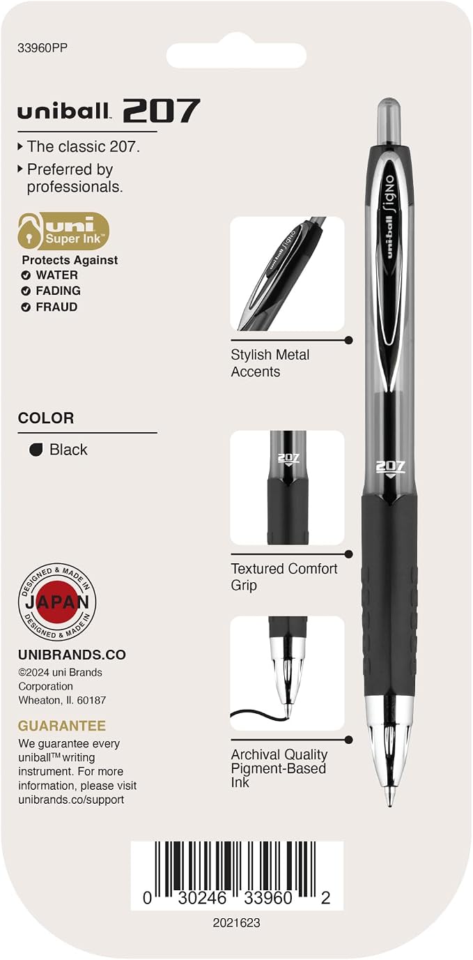 uni-ball® 207™ Retractable Fraud Prevention Gel Pens, Medium Point, 0.7 mm - Image 7