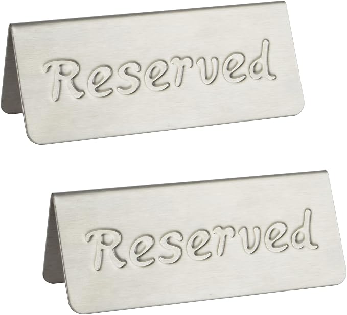 2 Pack Small Reserved Table Signs by MATIMASU