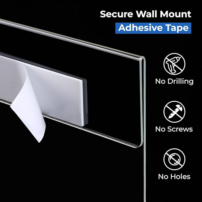Dynta 6 Pack Acrylic Sign Holder 8.5 x 11 Wall Mount, Vertical Fly Holder - Image 4