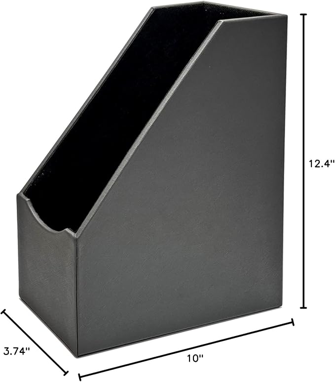 UnionBasic Magazine File Holder, Leatherette Desktop Document Organizer - Image 6