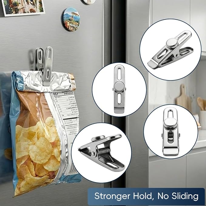 Magnetic Chip Bag Clips for Fridge, 8 Pack Heavy Duty Fridge Magnet - Image 2