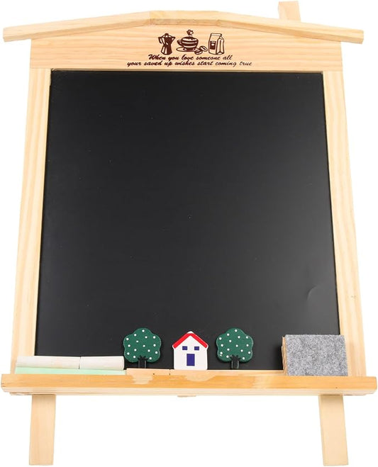 ADOCARN Wooden Tabletop Chalkboard Small Blackboard Reusable Desktop Message by ADOCARN