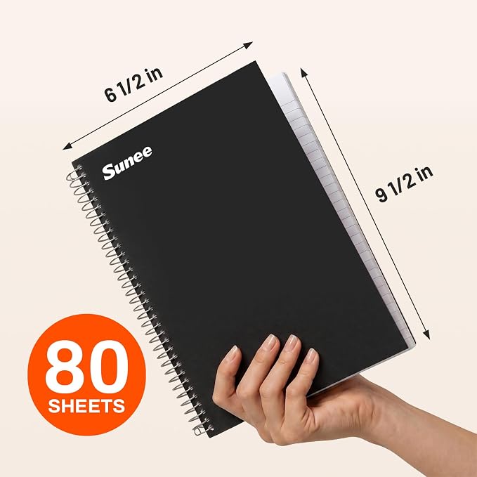 SUNEE Spiral Notebook, College Ruled Paper, 80 Sheets, Spiral Notebooks - Image 2