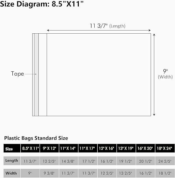 50 Pack Acid-Free Crystal Clear Sleeves Storage Bags - Image 2