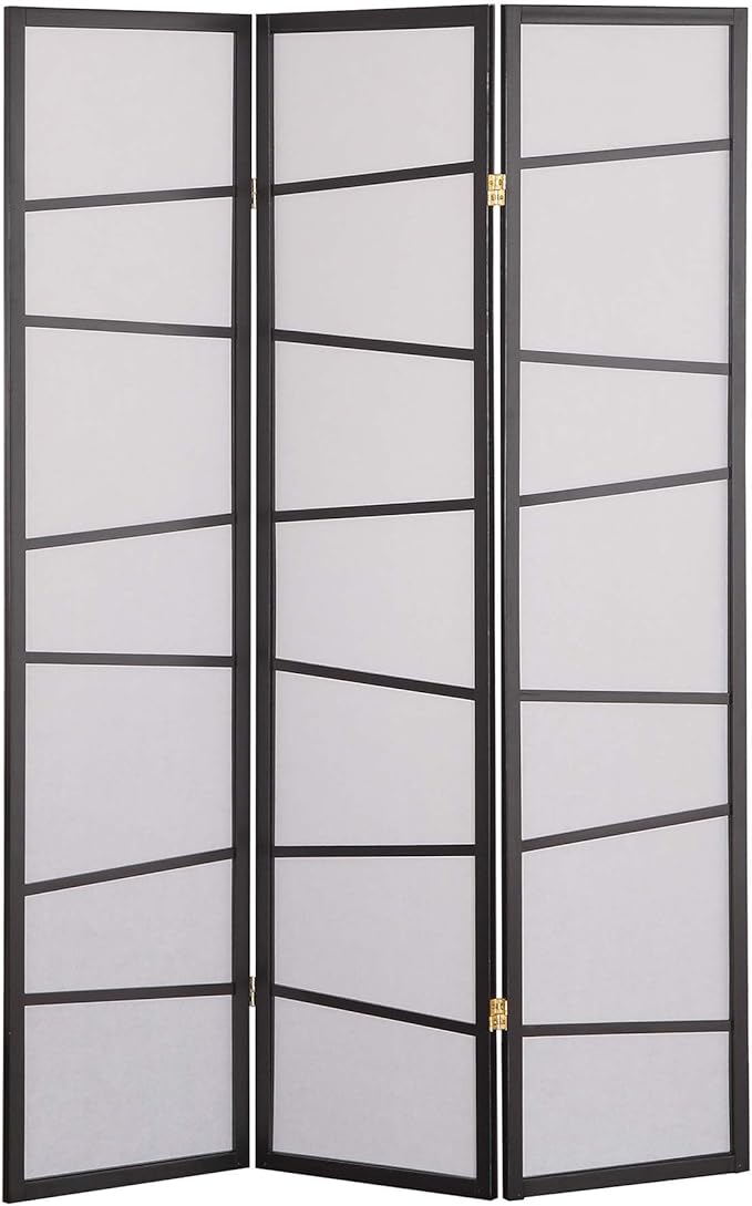 NicBex Room Divider 3 Panel Room Dividers with Heavy-Duty Rice Paper Partition Room Dividers and Folding Privacy Screens Wall Divider for Home, Office, Room Separation,51"W x 2"D x 71"H, White+Black-DeskLoop Office