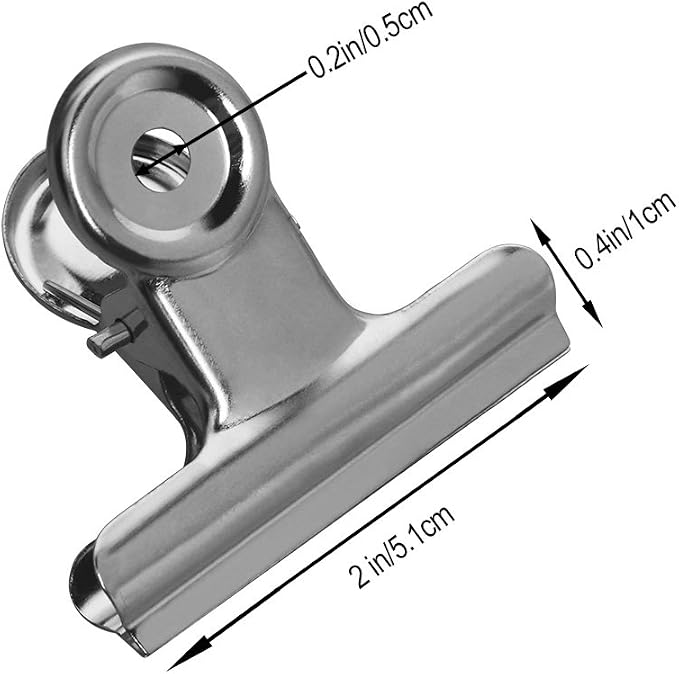 20 Pack Large Metal Hinge Clips, 2 Inch Bull Binder Paper Clips Clamps File - Image 3