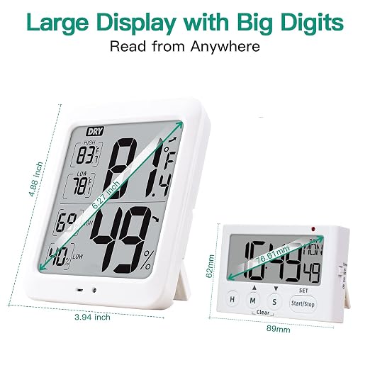 TXL Large Digital Hygrometer Indoor Thermometer - Image 5