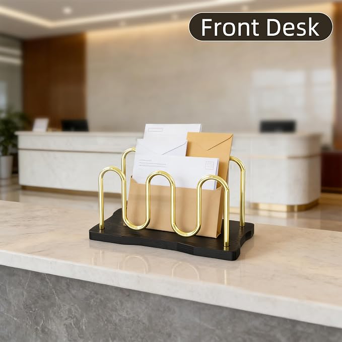 Mail Holder Organizer Countertop, Metal Mail Sorter - Image 6