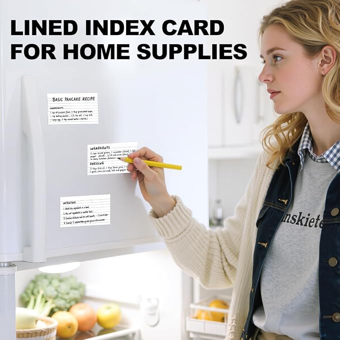 300 Count White Index Cards 3x5 Notecards Bulk Lined Flash Cards - Image 5