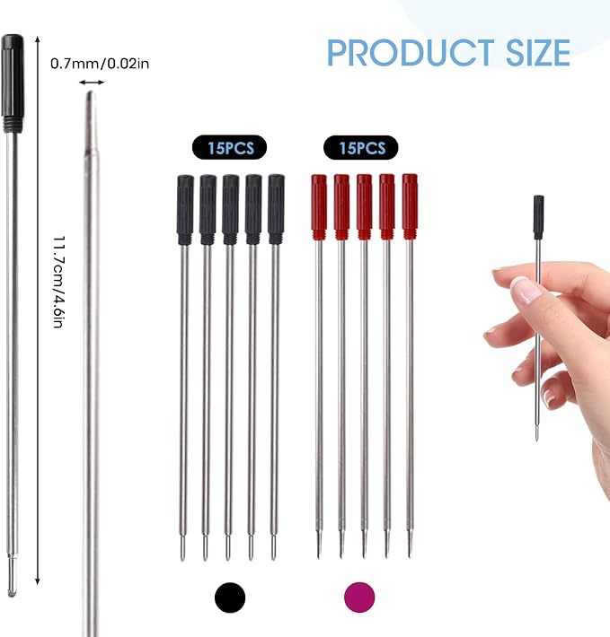 0.7 mm Ballpoint Ink Twist Pen Refills, Stationery Compatible - Image 2