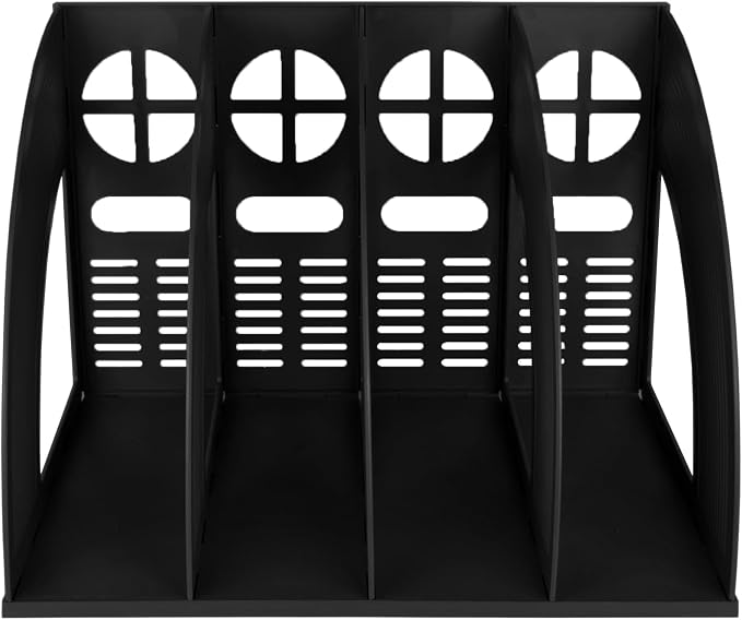 SAYEEC Sturdy Magazine Holder 4 Compartments Plastic Desktop File Organizer - Image 3