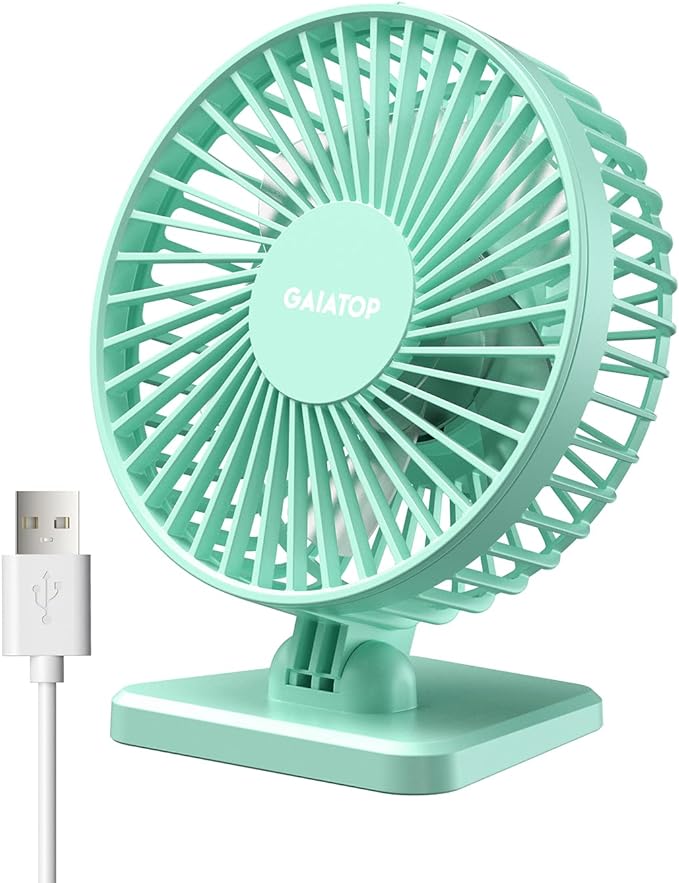 Gaiatop USB Desk Fan, Small But Powerful, Personal Portable Quiet 3 Speeds by GAIATOP
