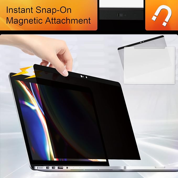 Mamol Privacy Screen MacBook Pro 16 Inch 2019, Magnetic Removable Anti Glare - Image 3