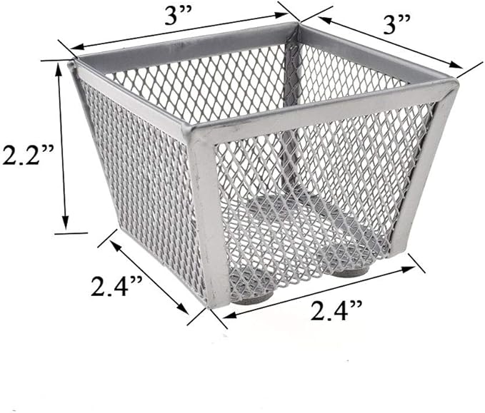 HAHIYO Stackable Paper Clip Mesh Holder cup 2.2" Height 2 Pack Silver Sturdy PaperClip Holder Container for Desk Drawer Organizer Collection for Home Office School Soft Foam Feet No Sharp Edges-DeskLoop Office