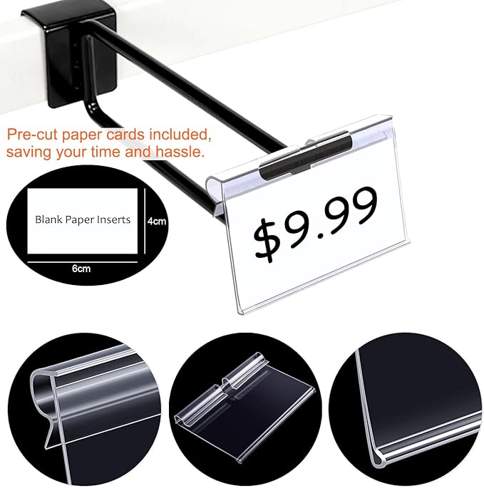 200PCS Basket Bin Labels Clip On, ChanQnTon Clear Plastic Label Holders - Image 3