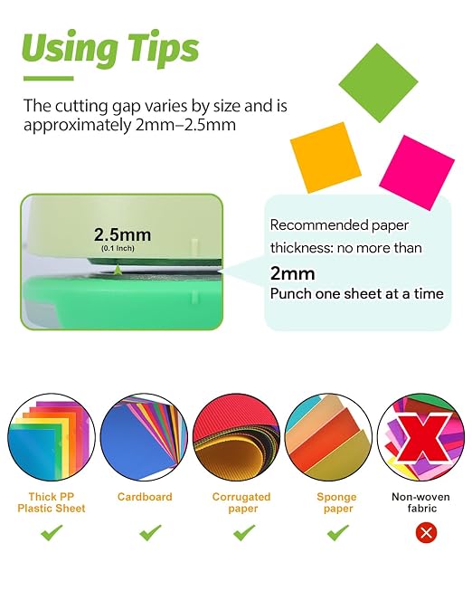 UCEC 1 Inch Square Punch, Craft Lever Paper Punch - Image 4