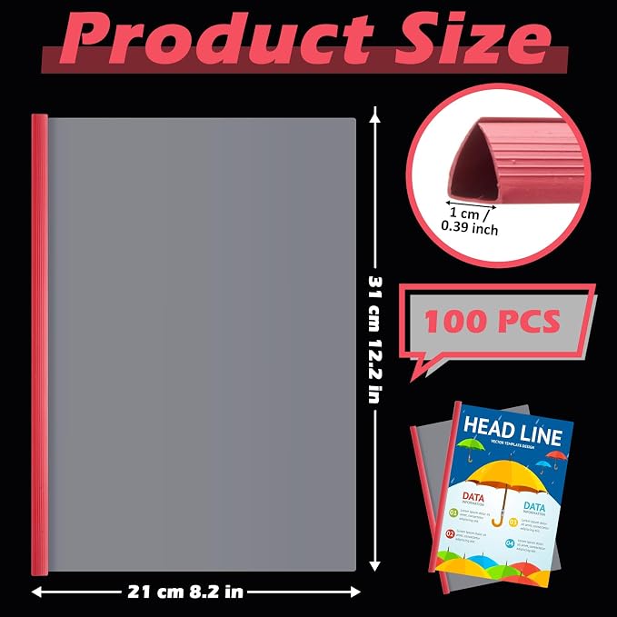 Thenshop 100 Pcs Clear Report Covers - Image 2