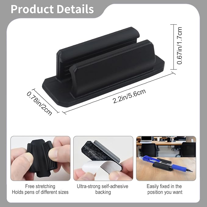 20 Pack Silicone Pencil Holders, Adhesive Pen And Marker Holders, Wall - Image 3