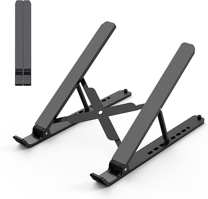 Tonmom Laptop Stand for Desk, Adjustable Laptop Riser ABS+Silicone Foldable by Tonmom