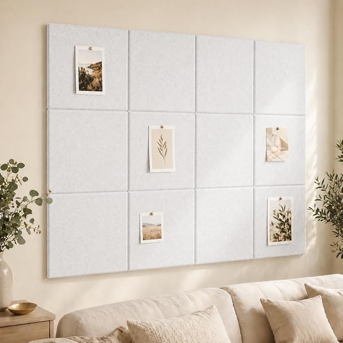 Felt Bulletin Board Tiles, Cork Board Alternative, 48 x 36 in | 0.35 in modular by CreateYourIdealSpace