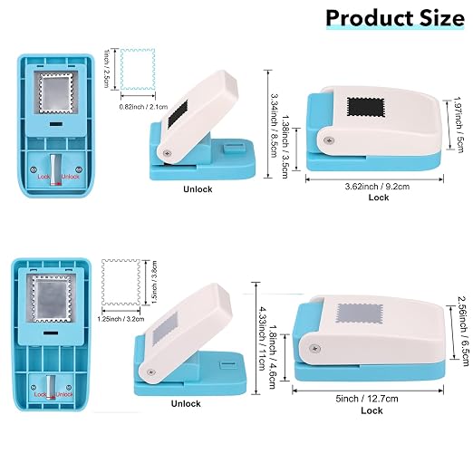 BAOFALI 2Pcs/Set Stamp Puncher 1.25x1.5inch &1x0.8inch Rectangular Postage - Image 2