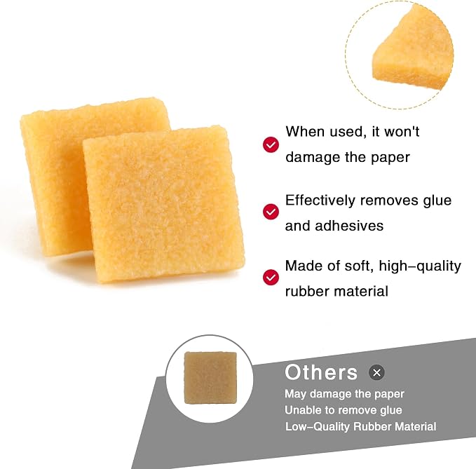 WHTCHSU 4 Pcs Glue and Residue Eraser Rubber Cement Cleaner - Image 3