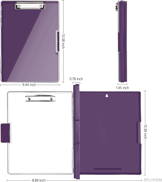 SFLHHDM Clipboard with Storage, Heavy Duty Clip Boards 8.5x11 with 2 Storage - Image 2