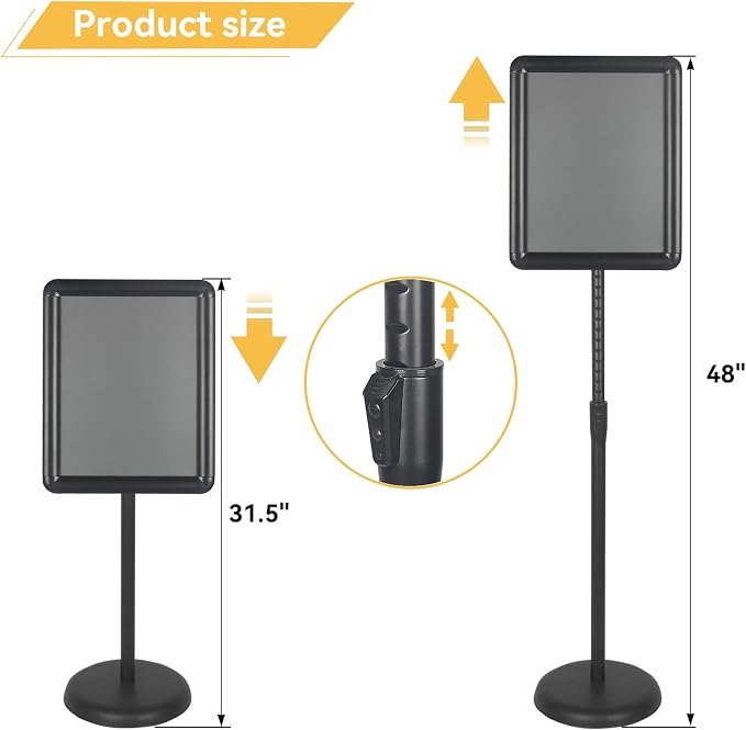 HUAZI Adjustable Sign Holder Stand 4PACK Floor Sign Holder - Image 3
