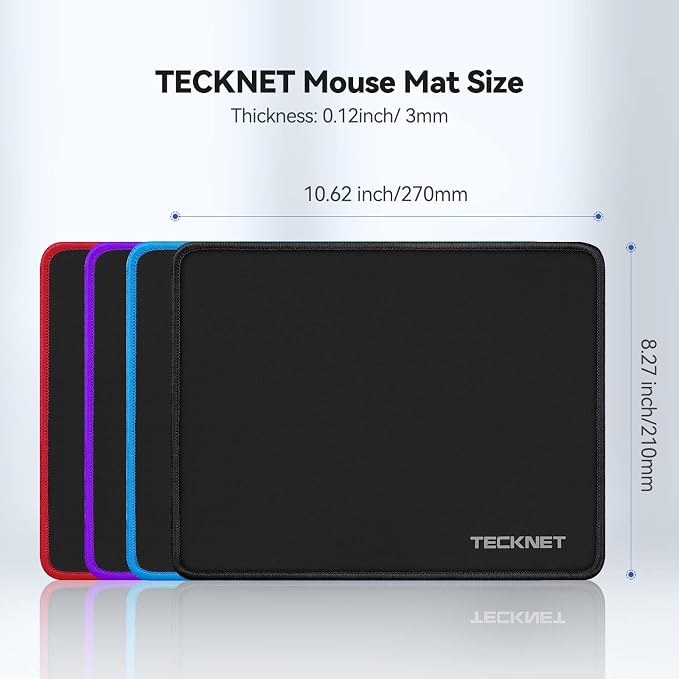 TECKNET Mouse Pad with Anti-fray Stitching, Waterproof Surface & Non-Slip - Image 6