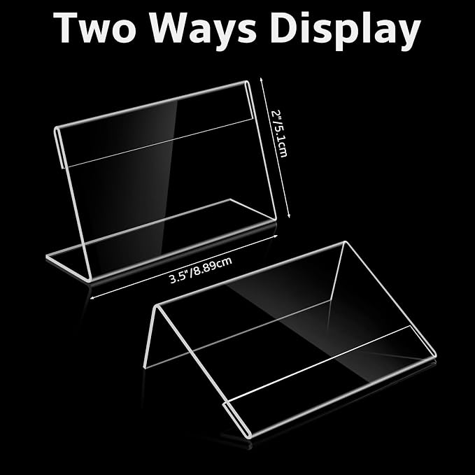 30 PCS Small Acrylic Sign Holder 3.5" x 2", Mini Acrylic Food Sign Labels - Image 7
