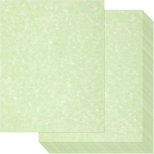 Epakh 200 Sheets Old Age Parchment Paper 8.5 x 11 Inch Standard Letter Vintage Colored Old Parchment Semblance Double Side Printing Paper (Green)-DeskLoop Office