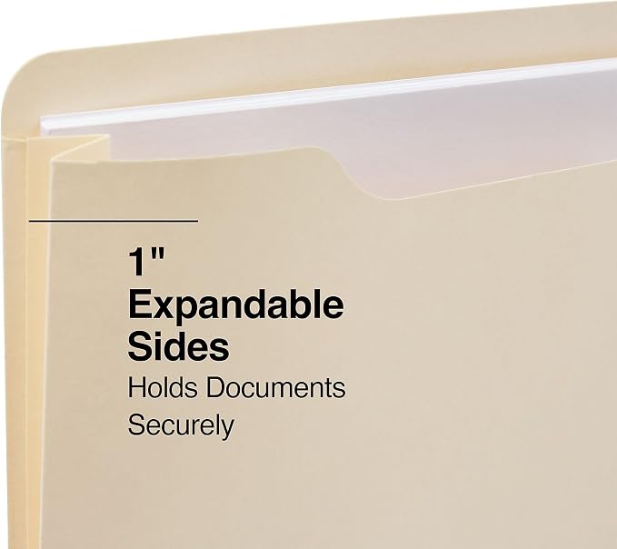 Staples File Jackets, Letter Size, 1‑Inch Expansion, Durable Reinforced Paper - Image 3